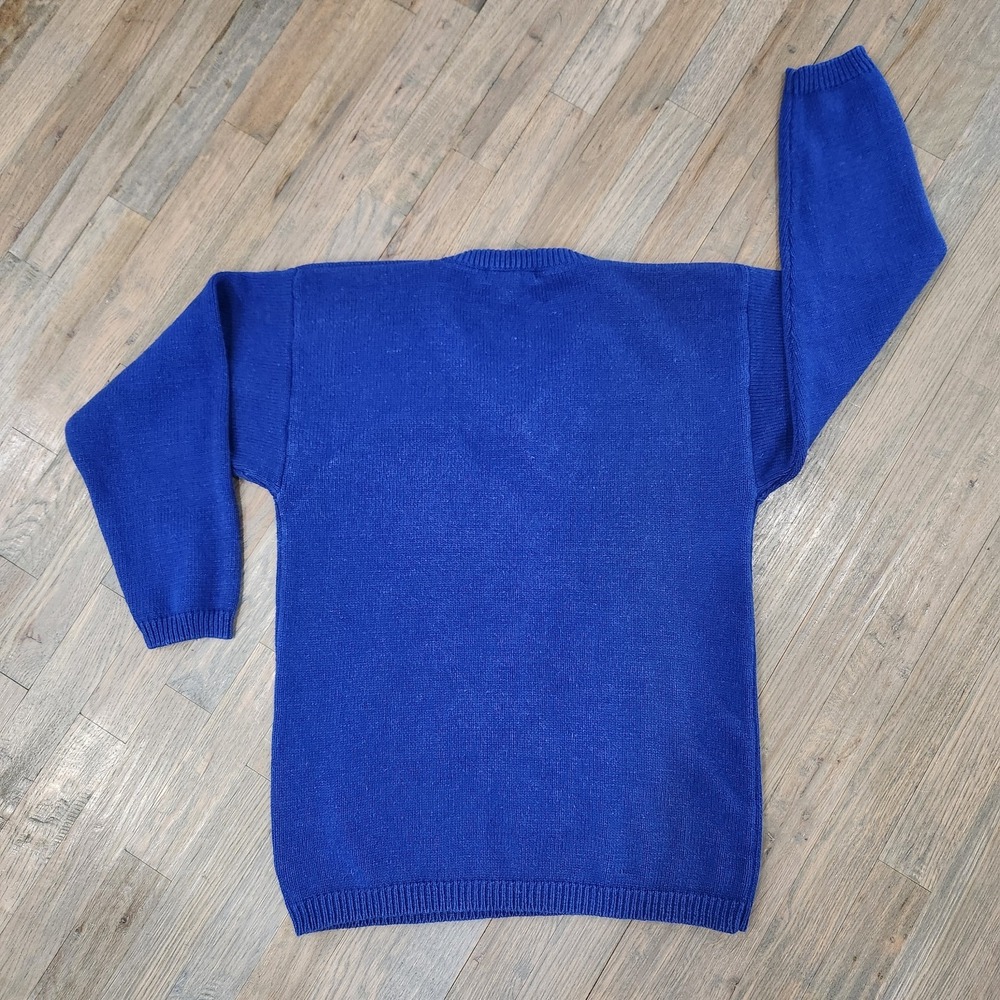 VTG‎ Eminent Sweater Medium Sequins Christmas Balloons Ramie Cotton Embellished - Picture 9 of 10
